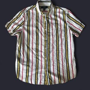 Forever 21 Men’s Vertical Striped Short Sleeve Shirt - Size XL